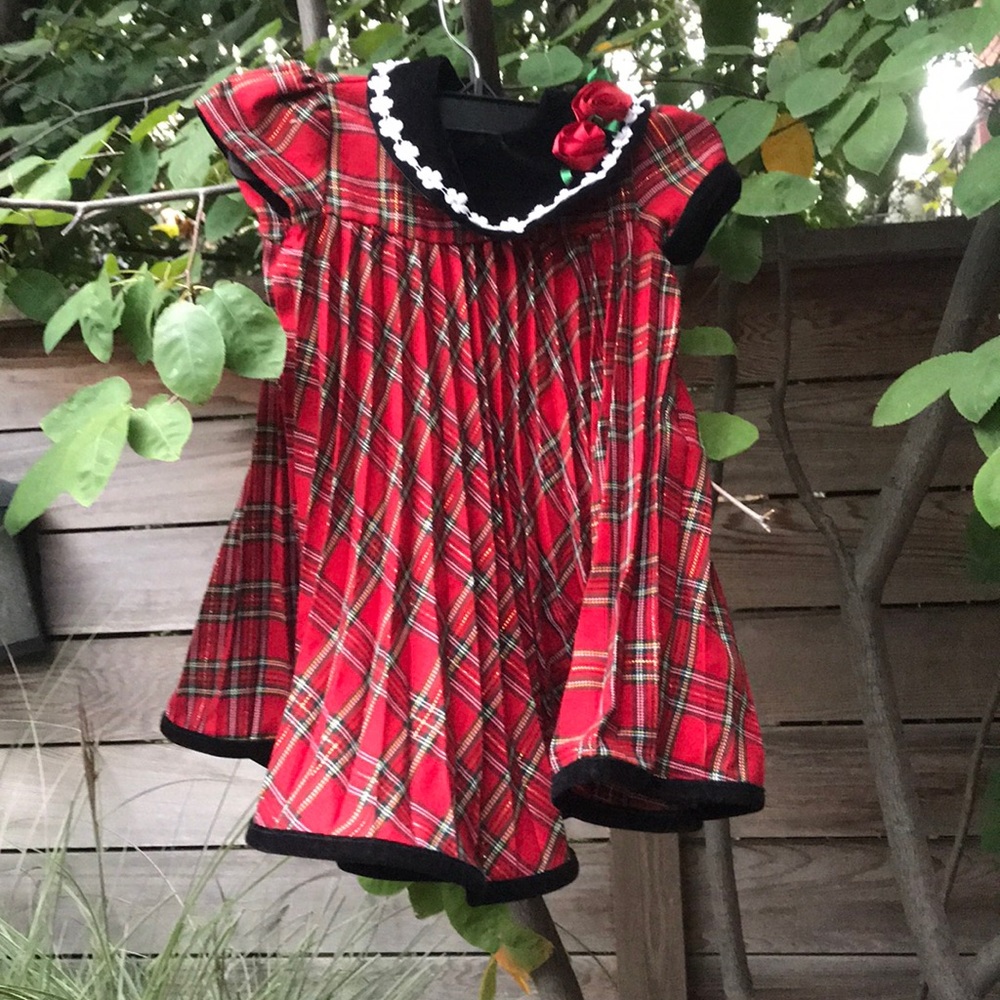Infant girls plaid dress with bloomer